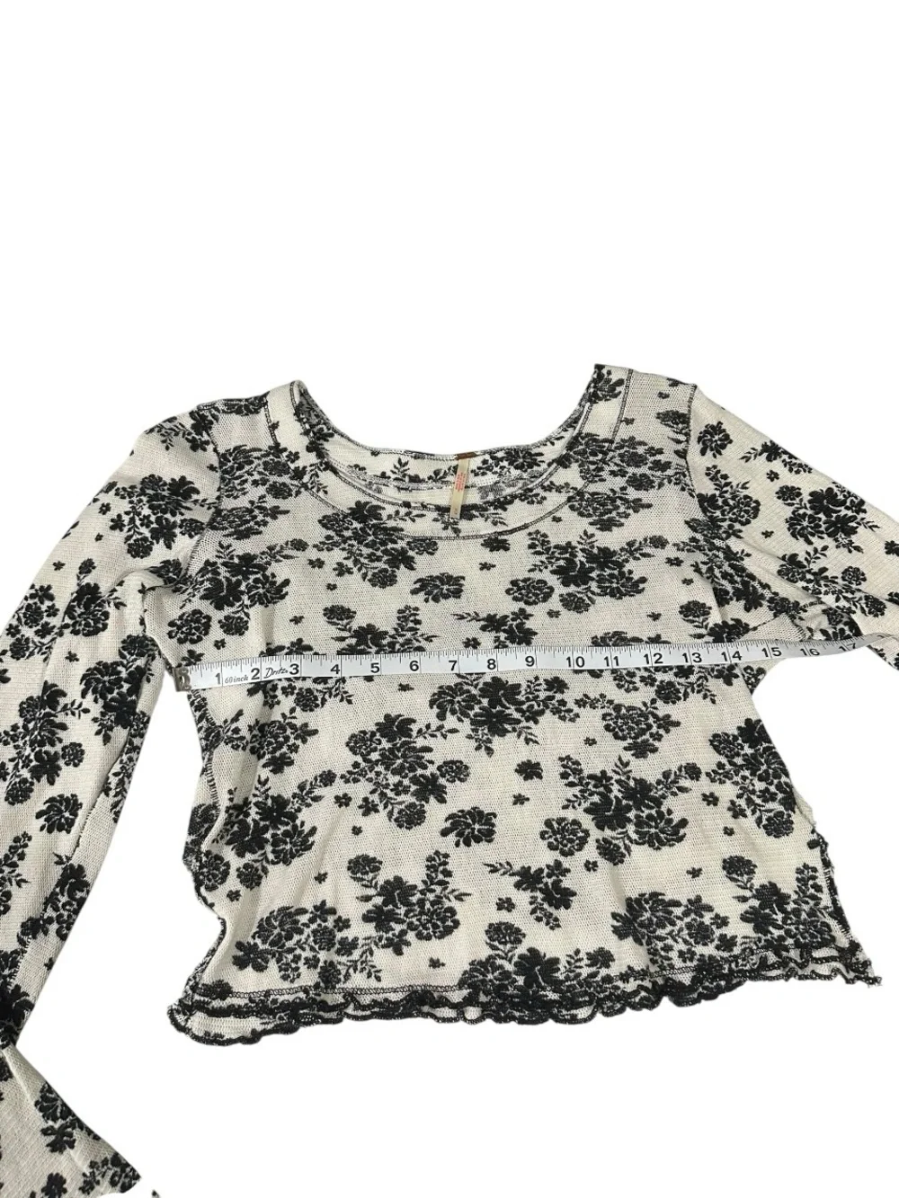 ALTERED Free People Garner Long Sleeve Thermal Floral Ruffle size M